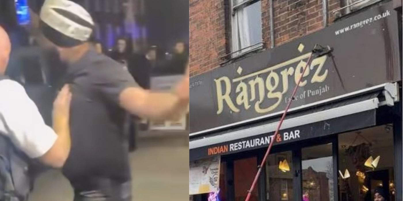 SIKH RESTAURANT OWNER IN LONDON WHO REFUSES TO SELL HALAL FOOD MET WITH PROTESTERS IN LONDON 