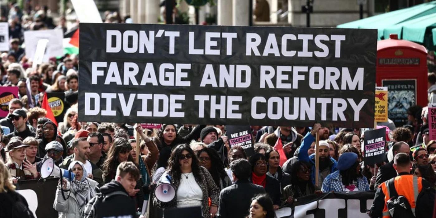 TENS OF THOUSANDS FLOOD CENTRAL LONDON FOR ANTI FAR-RIGHT MARCH