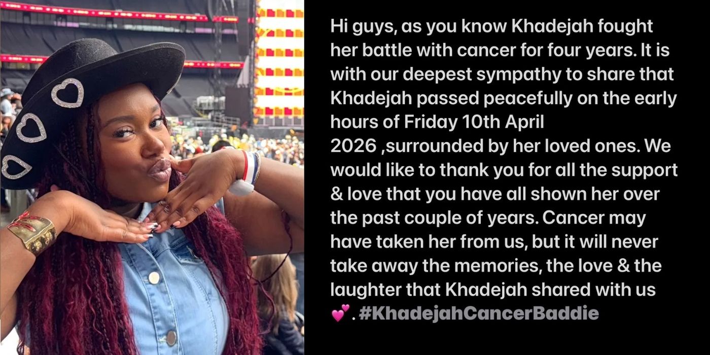 KHADEJAH SUTHERLAND DIES AGED 26 AFTER SHARING STAGE FOUR CANCER JOURNEY 