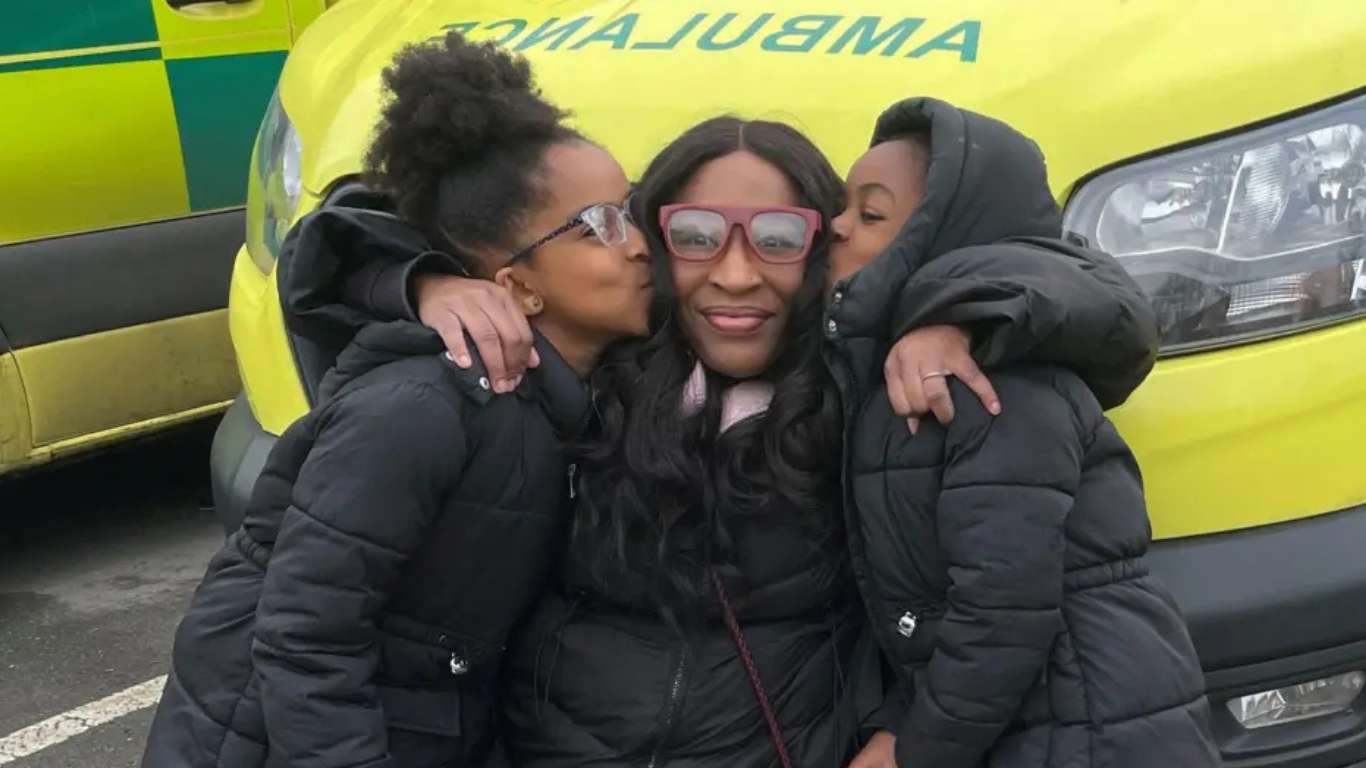 SISTER, AGED 6 AND 4, HONOURED BY THE LONDON AMBULANCE SERVICE FOR SAVING THEIR MUM'S LIFE