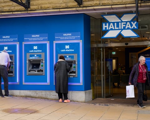 People outside a Halifax branch in the town centre at Halifax, West Yorkshire