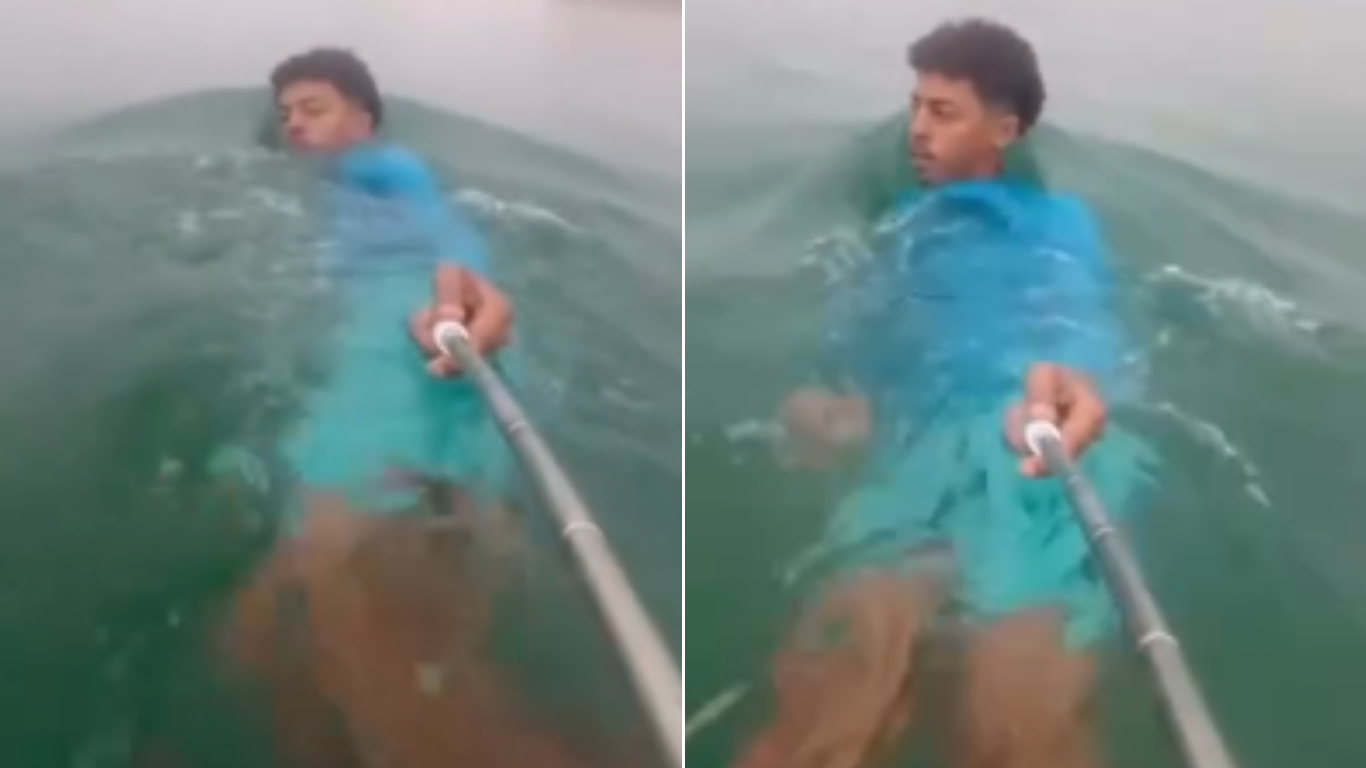 MORROCAN MIGRANT ALLEGEDLY RECORDS HIMSELF WITH A SELFIE STICK AS HE CROSSES SPAIN