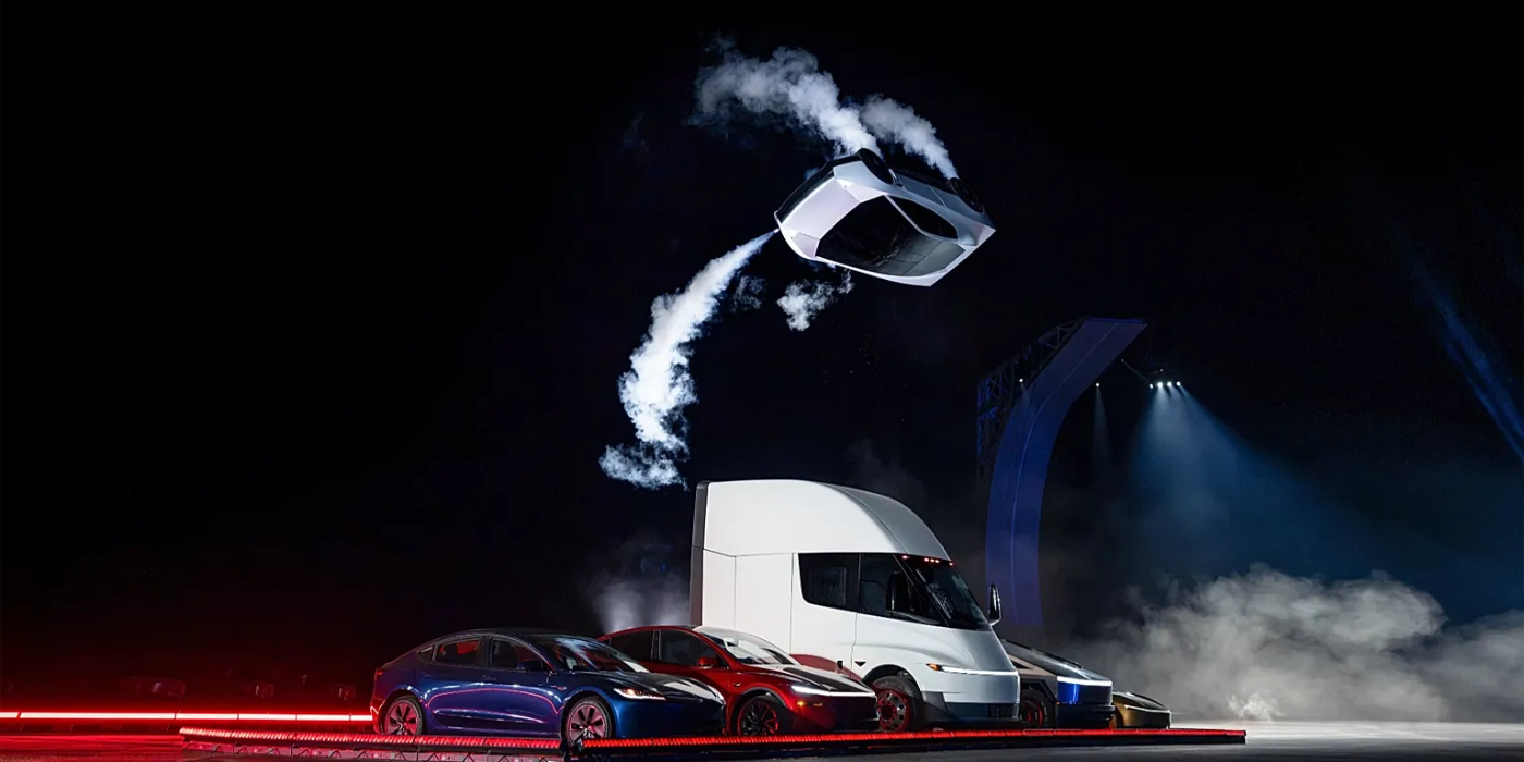 ELON MUSK UNVEILS TESLA ROADSTER THAT CAN HOVER AND SPIN IN MID AIR USING THRUSTERS