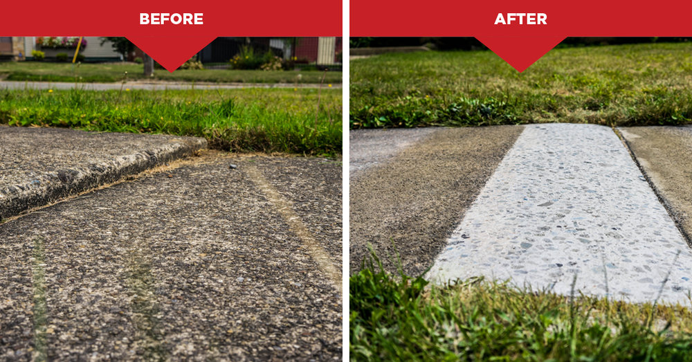 before and after concrete repairs Universal Concrete Grinding
