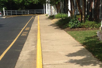 Curb grinding before