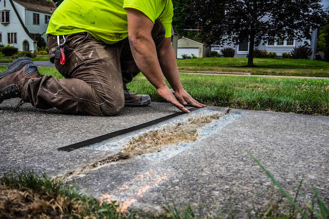 Sidewalk patching leveling