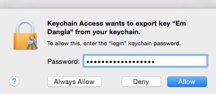 keychain access export key