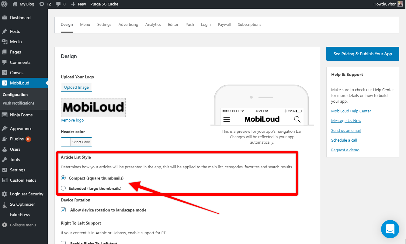 MobiLoud News Plugin