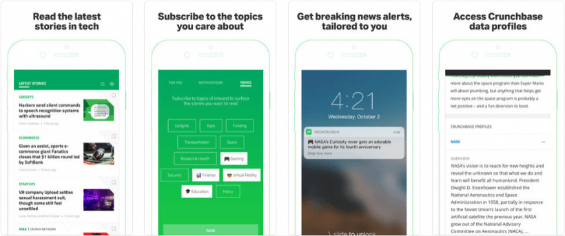 TechCrunch Features App Store Screenshots