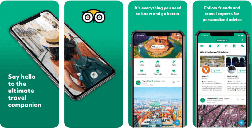 Trip Advisor app store screenshots