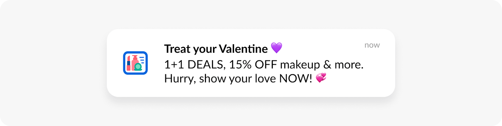 Special offer - Valentine Day push notification