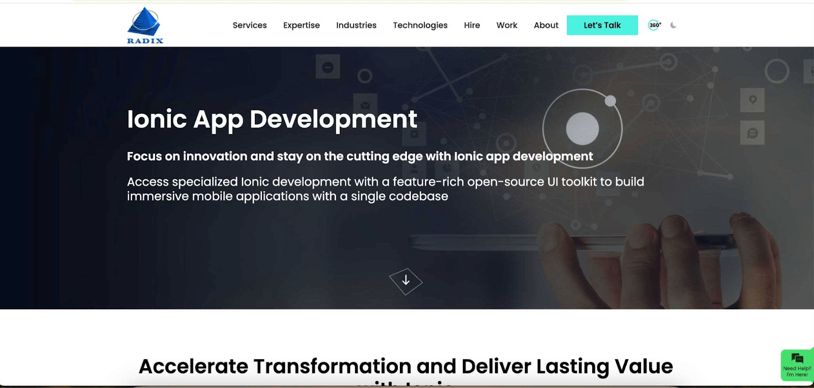 Ionic app development company - Radix
