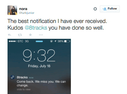 8tracks push notification retention