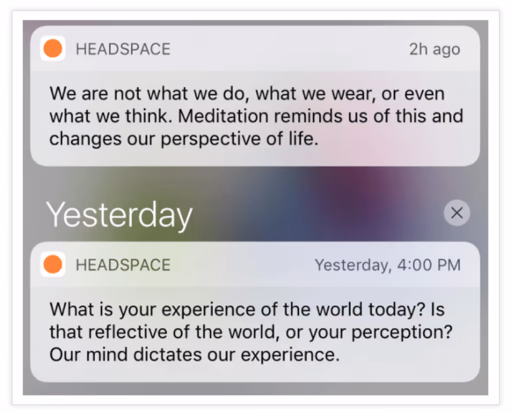 headspace push notification