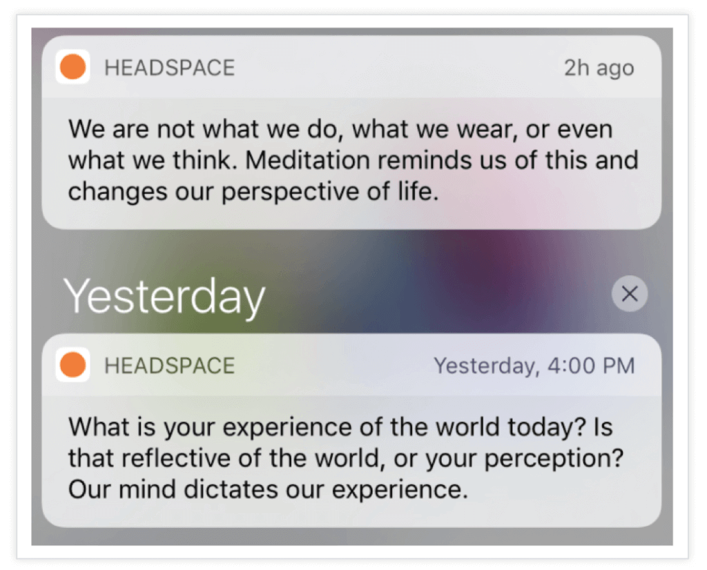 headspace push notification