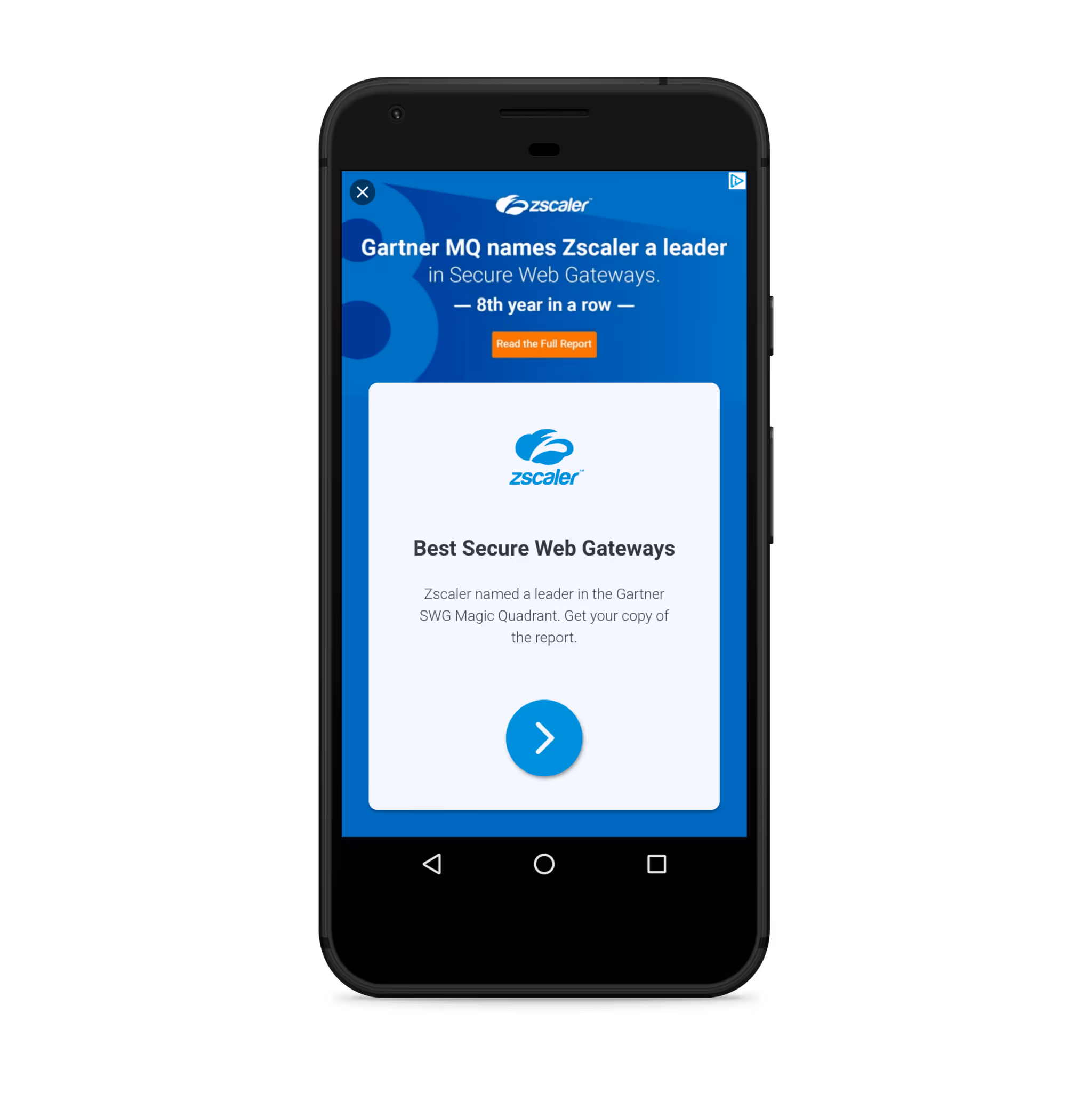 Screenshot showing MobinCube's ad capabilities