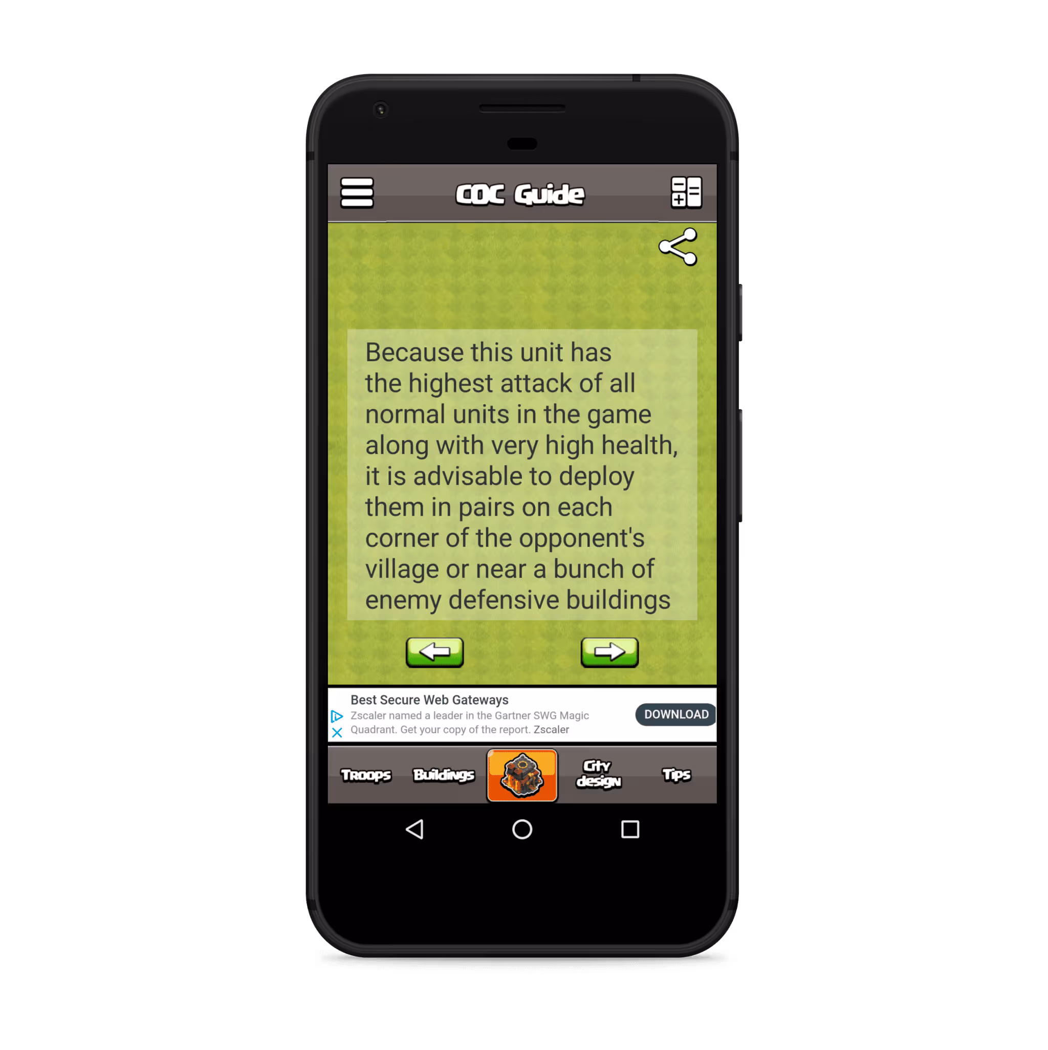 COC guide app screenshot built with MobinCube