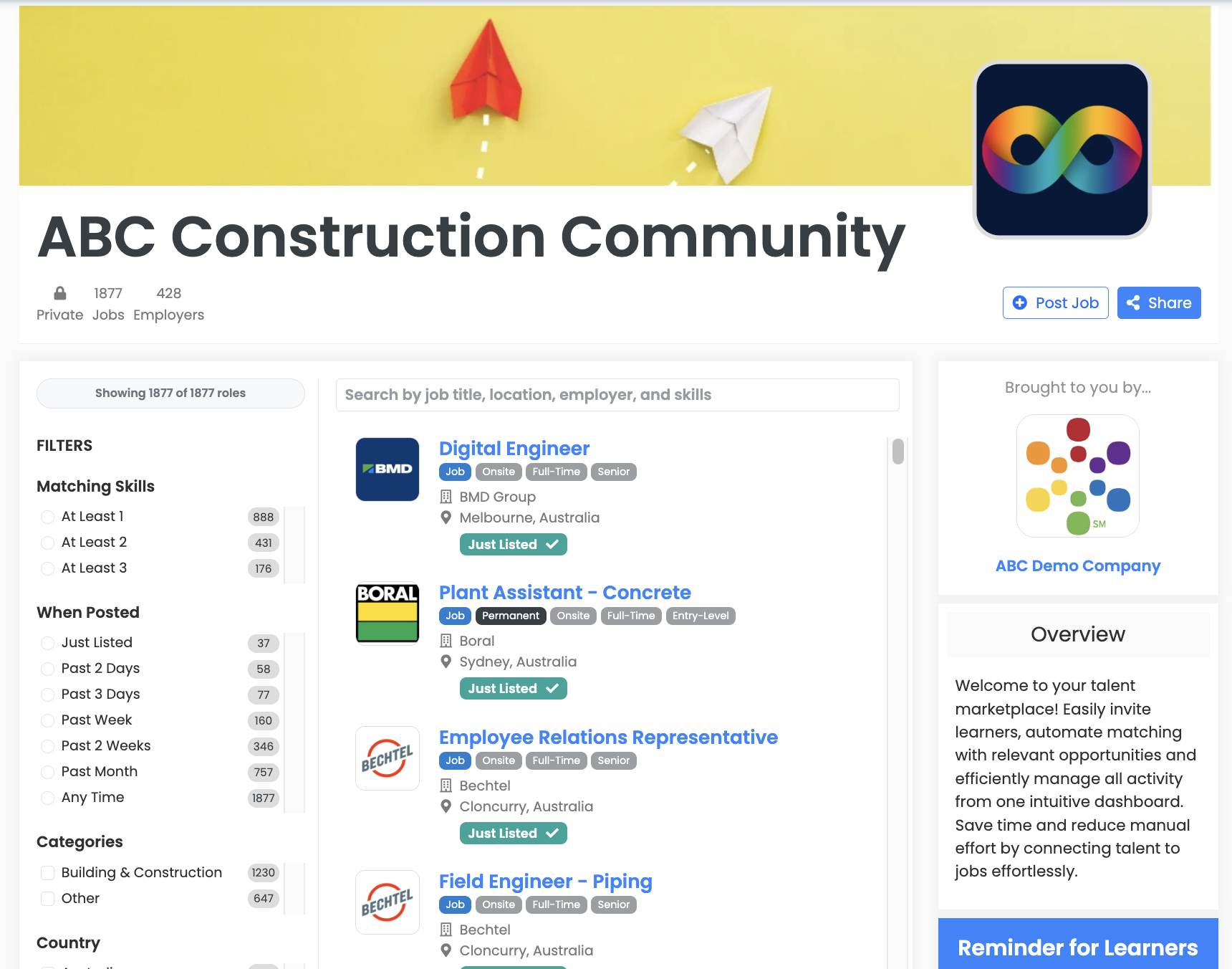 Demo job board