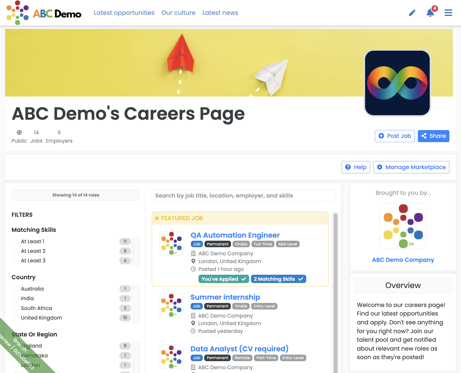Demo job board
