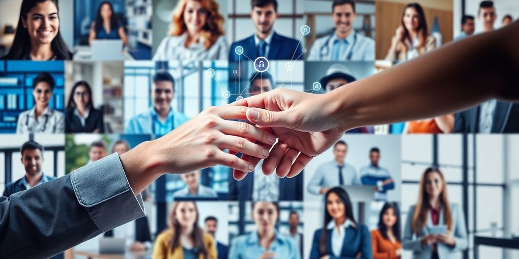 Professional networking connecting diverse career paths.