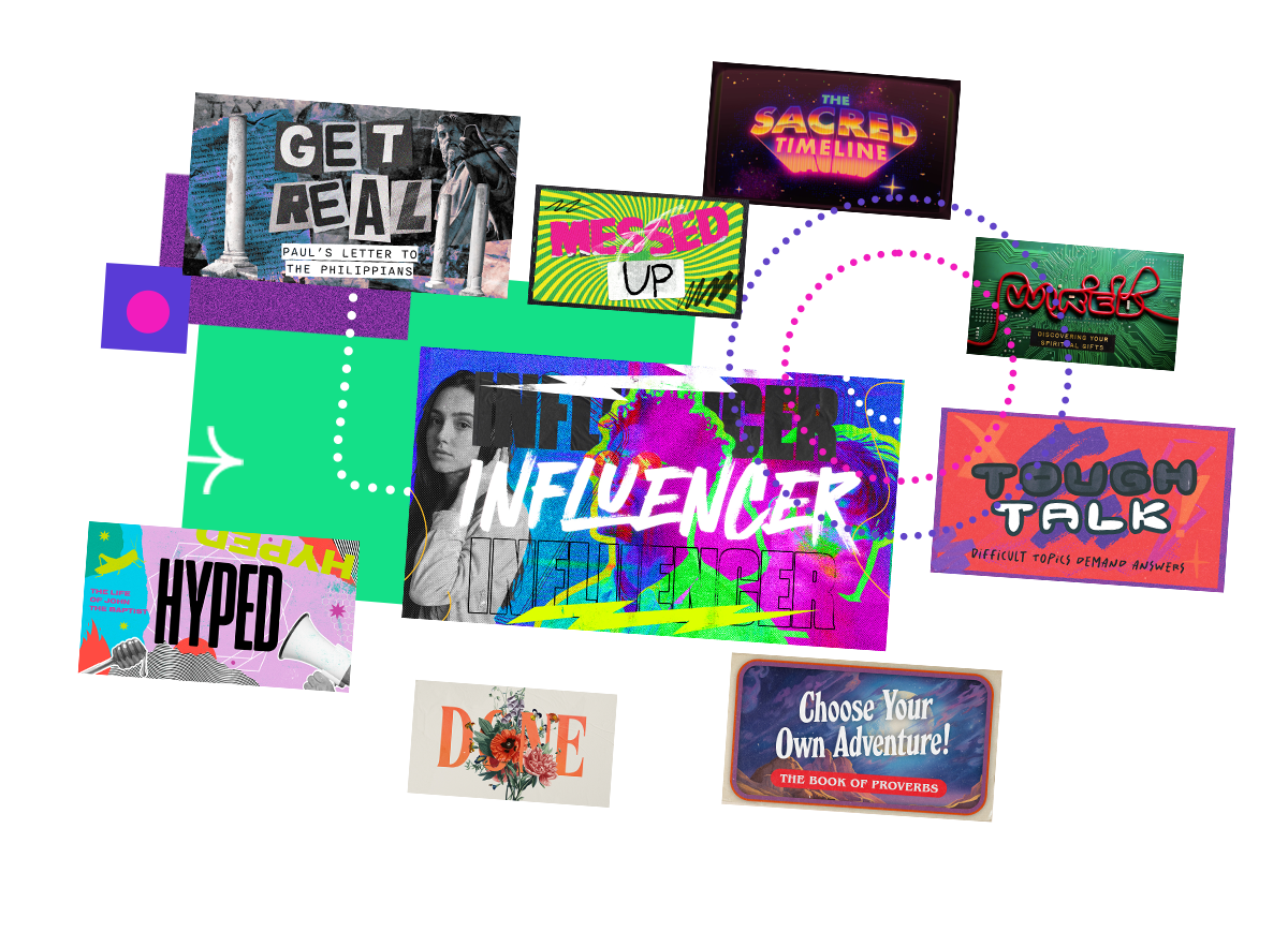 An image showing various series from the Coleader Year 3 Youth Ministry Curriculum