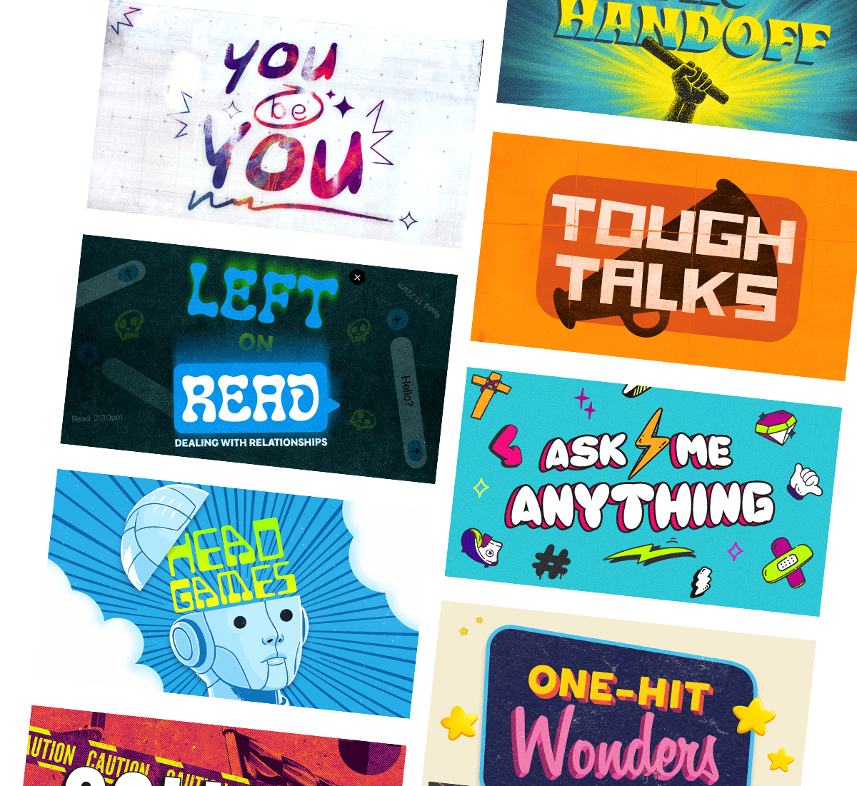 A grid of title slides showing many of the teaching series that are available in Coleader Year 3. Focus on Tough Talks, Illuminate, Keep It Simple, And Justice For All, Overlooked, Fighting Fair, and 2Afraid2Ask
