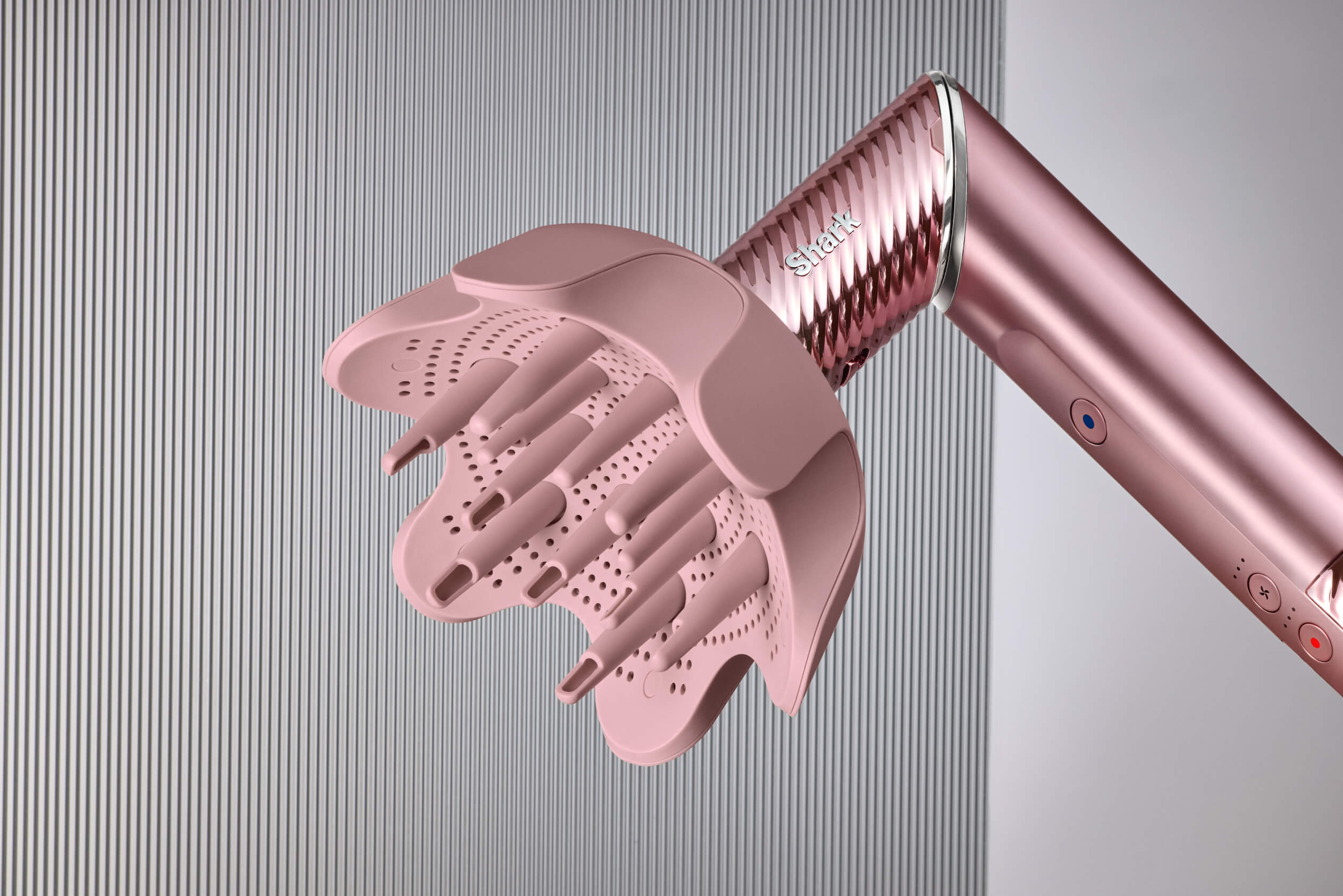 Shark Beauty hair styling tool campaign shot, professional photo retouching by GentleRetouch.