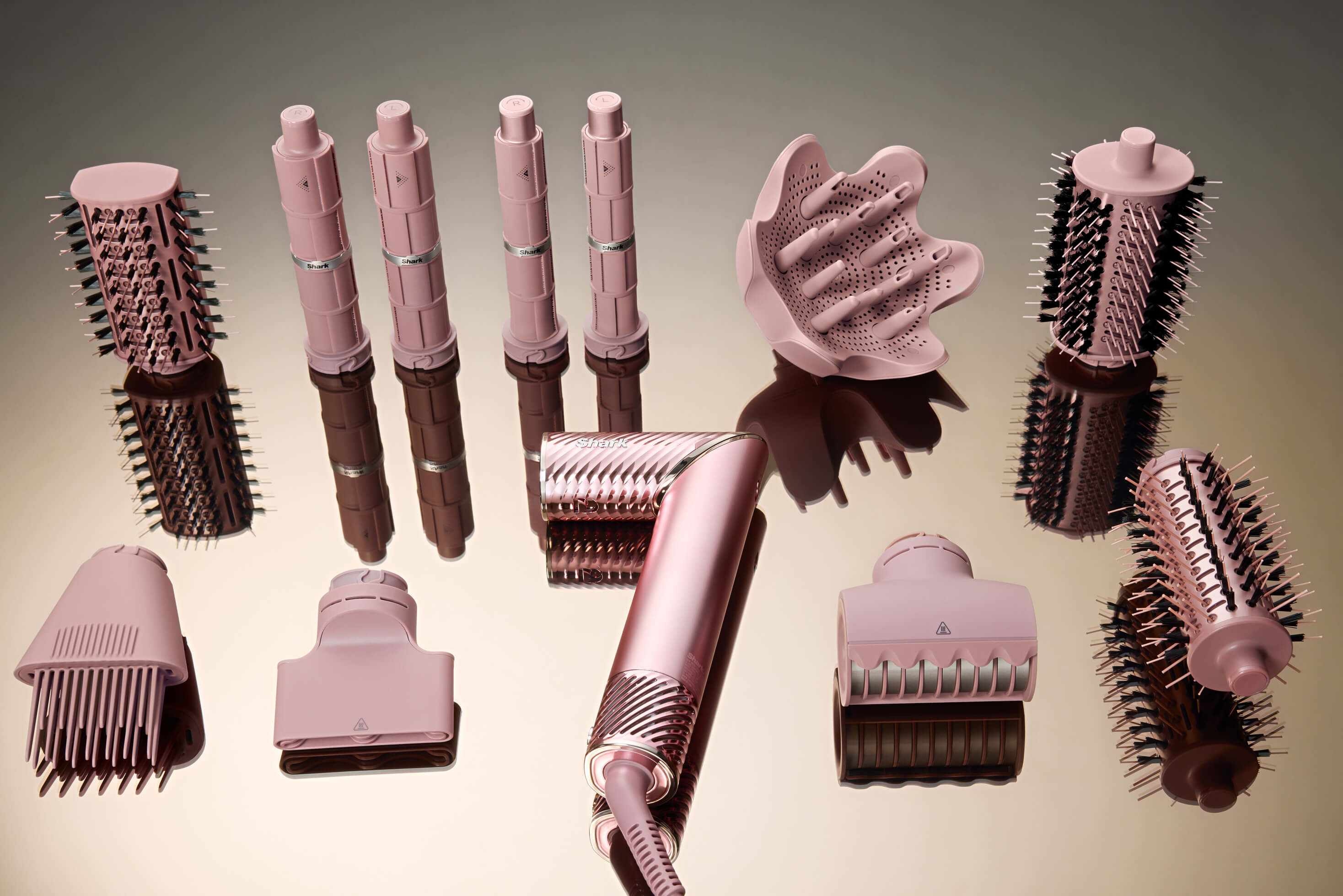 Shark Beauty hair styling tools campaign shot, professional photo retouching by GentleRetouch.