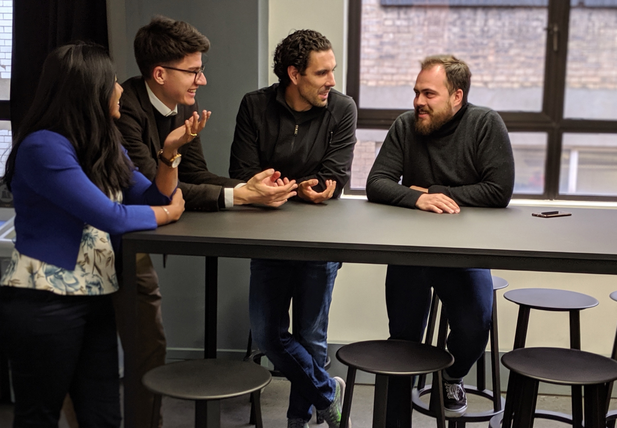 Figure 1: Anasuya Iyer, Head of Business Development, Nicolai Baldin, CEO, Vitor Rodrigues, Investor & Advisor, and Denis Borovikov, CTO.