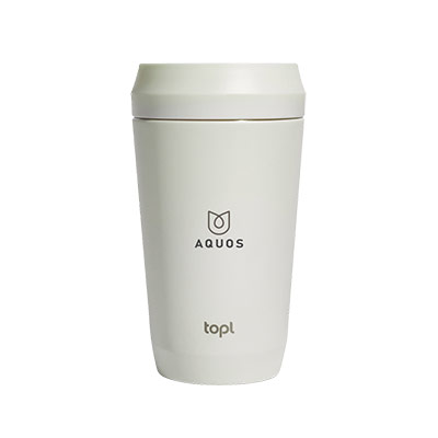 Topl Recycled Steel To Go Tumbler Patented 360 Lid 354ml - White