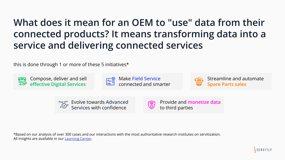 For an OEM use data means transforming data into a service and delivering connected services