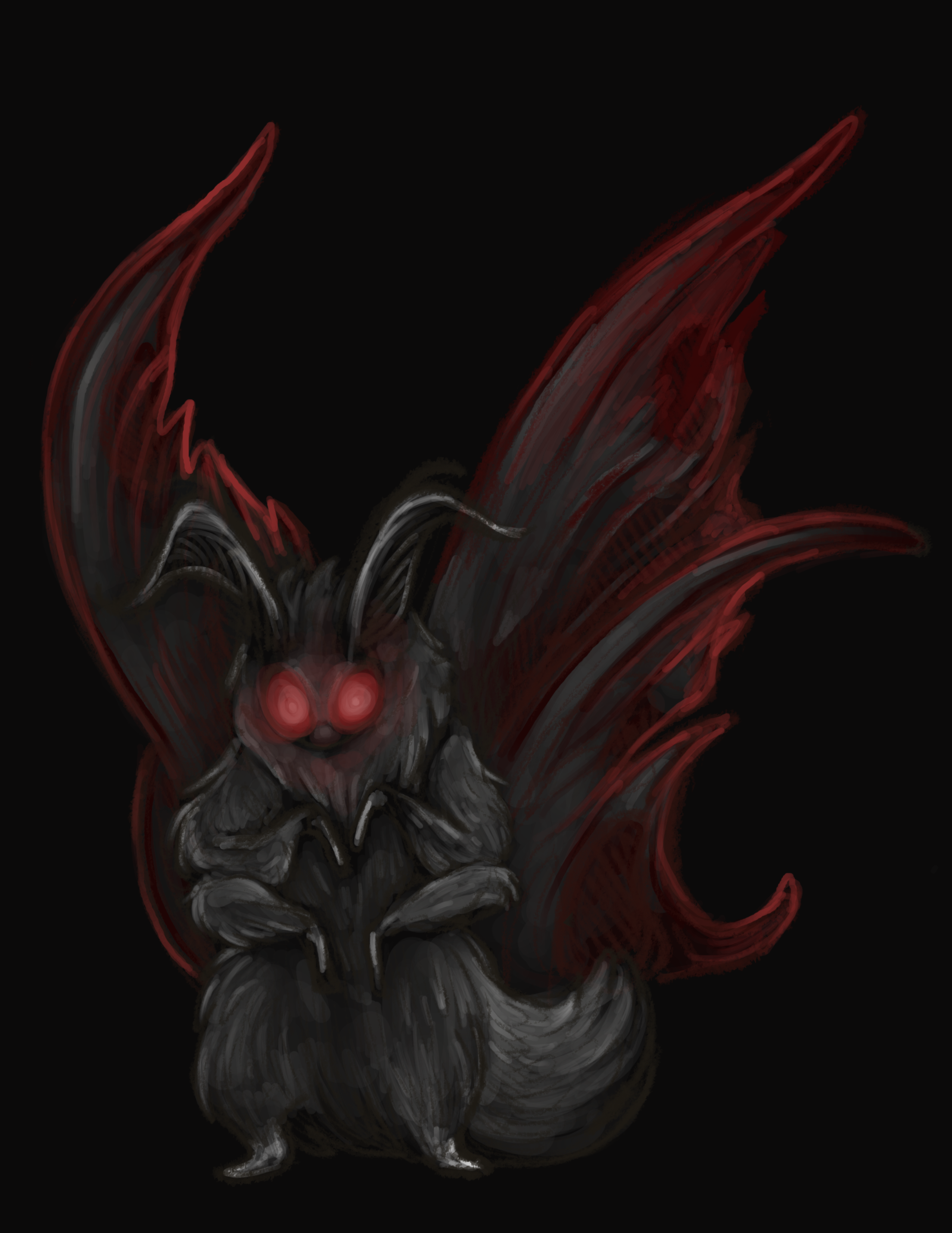 Mothman (humanoid moth cryptid) boss concept