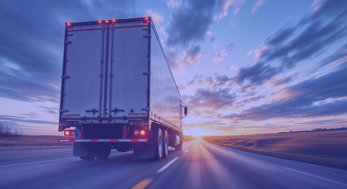 Truck on purple overlay