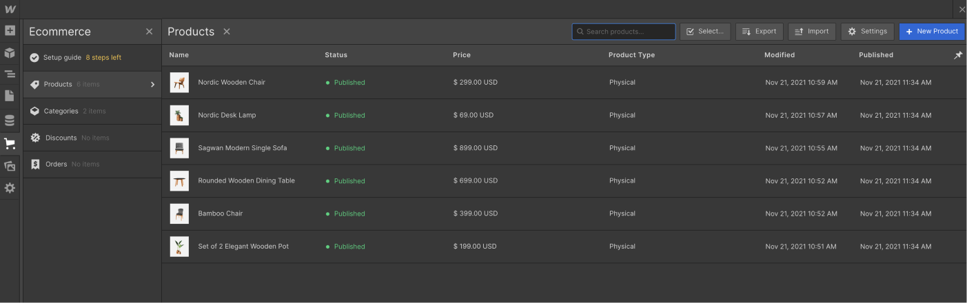 eCommerce Collection - Decoration X Webflow Template