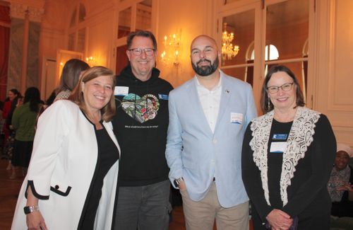 Left to right: Nicole Davis, Executive Director Abundant Grace Eric DeBode, HMB City Manager Matthew Chidester, and Executive Director Senior Coastsiders Sandi Winter