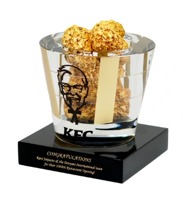 KFC 1000th Restaurant Opening — custom crystal gift