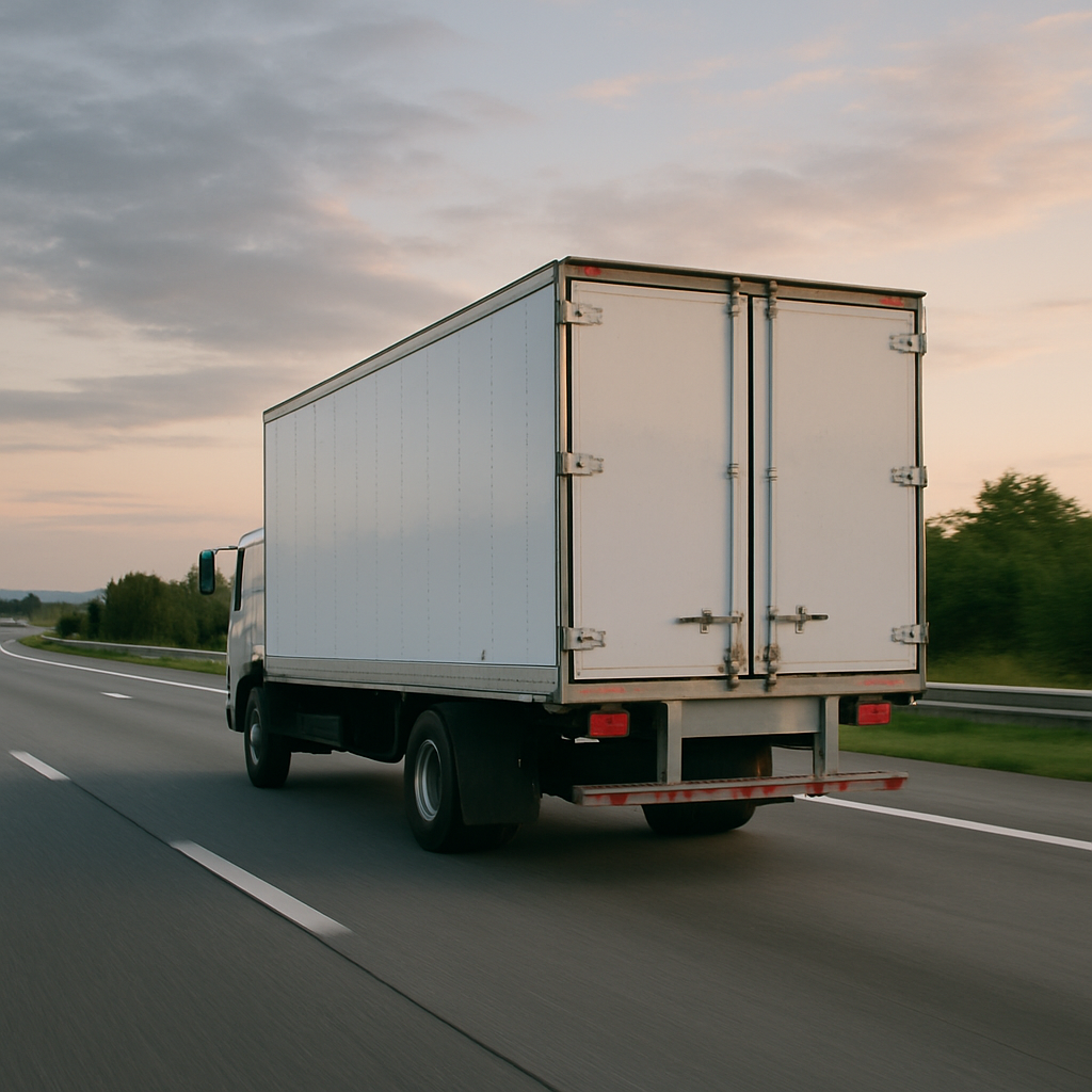 Image of a moving truck on a highway