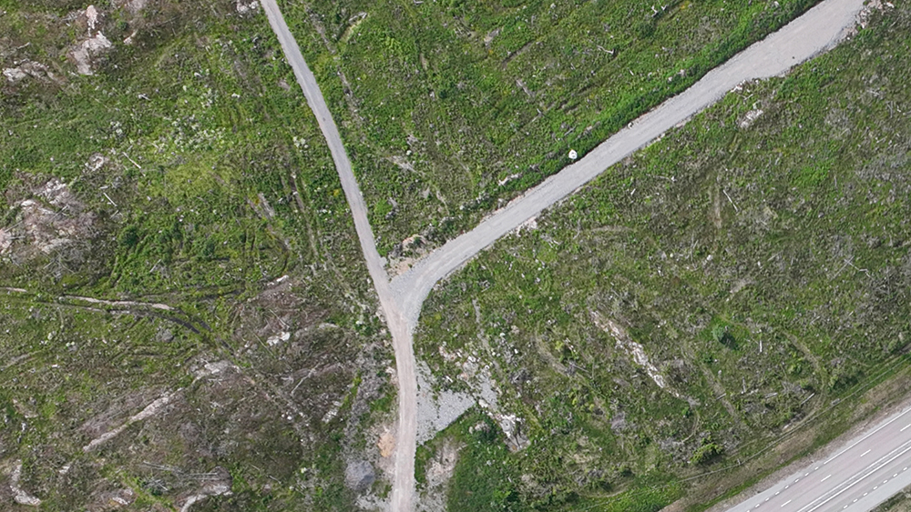 Vägar från hög höjd på industriparken