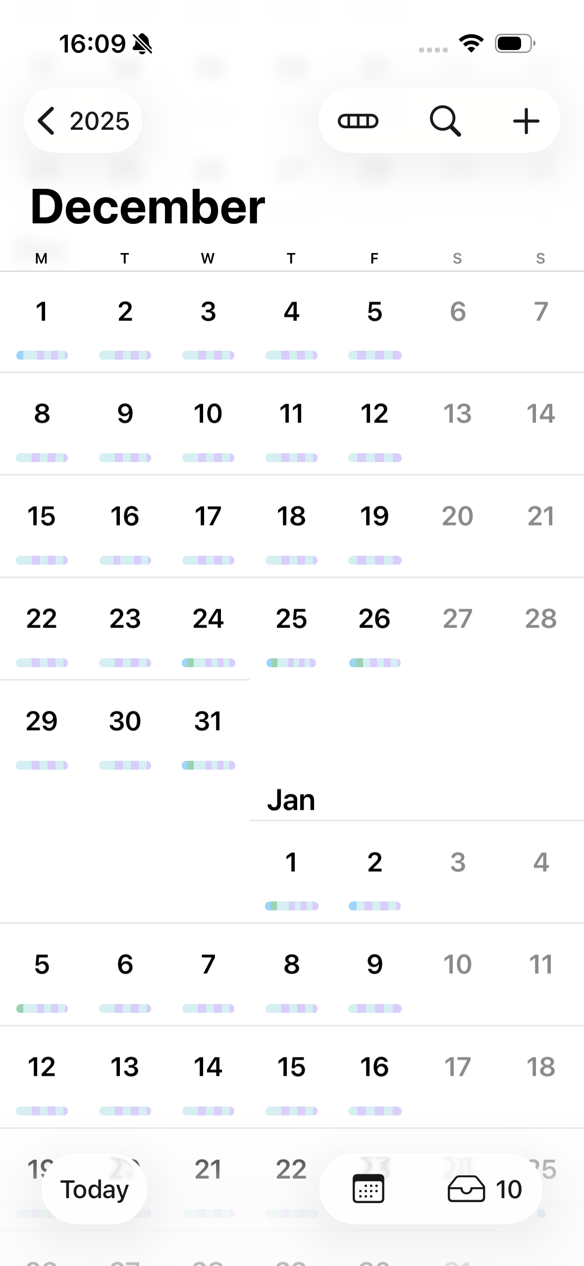 iPhone calendar app