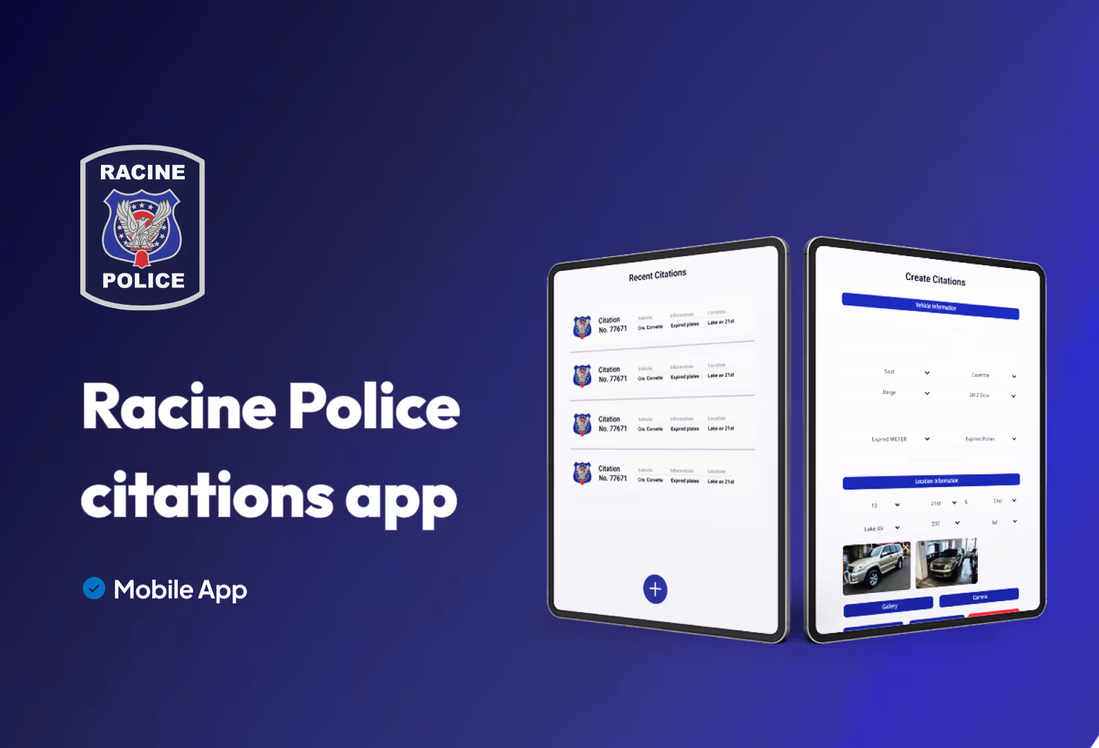 Racine Police citations app — Mobile App project by Zetaton