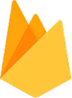 Firebase logo featuring an abstract geometric flame with orange and yellow shades.