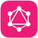 White interconnected nodes forming a geometric network on a pink rounded square background, representing the GraphQL logo.