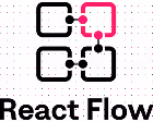 React Flow logo featuring four connected squares and the text 'React Flow' below.