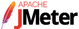 Apache JMeter logo with orange-red feather and text 'APACHE JMeter'.
