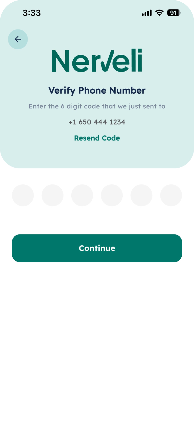 Verify phone number with a 6-digit code