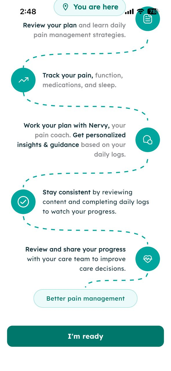 Personal journey path with steps