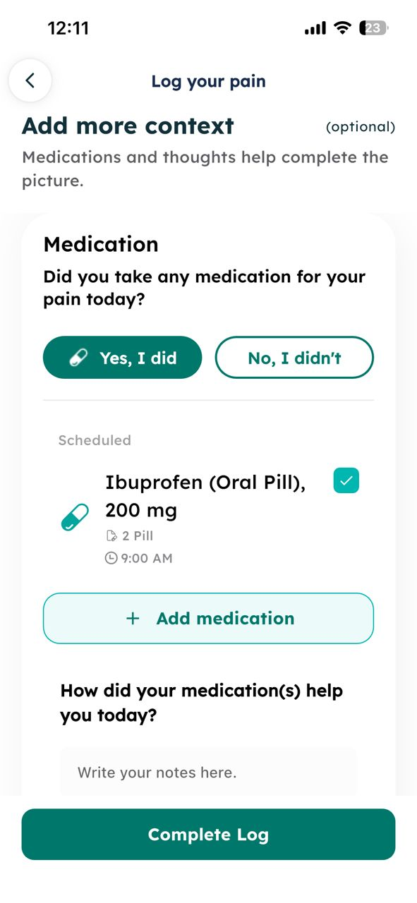 Medication taken today