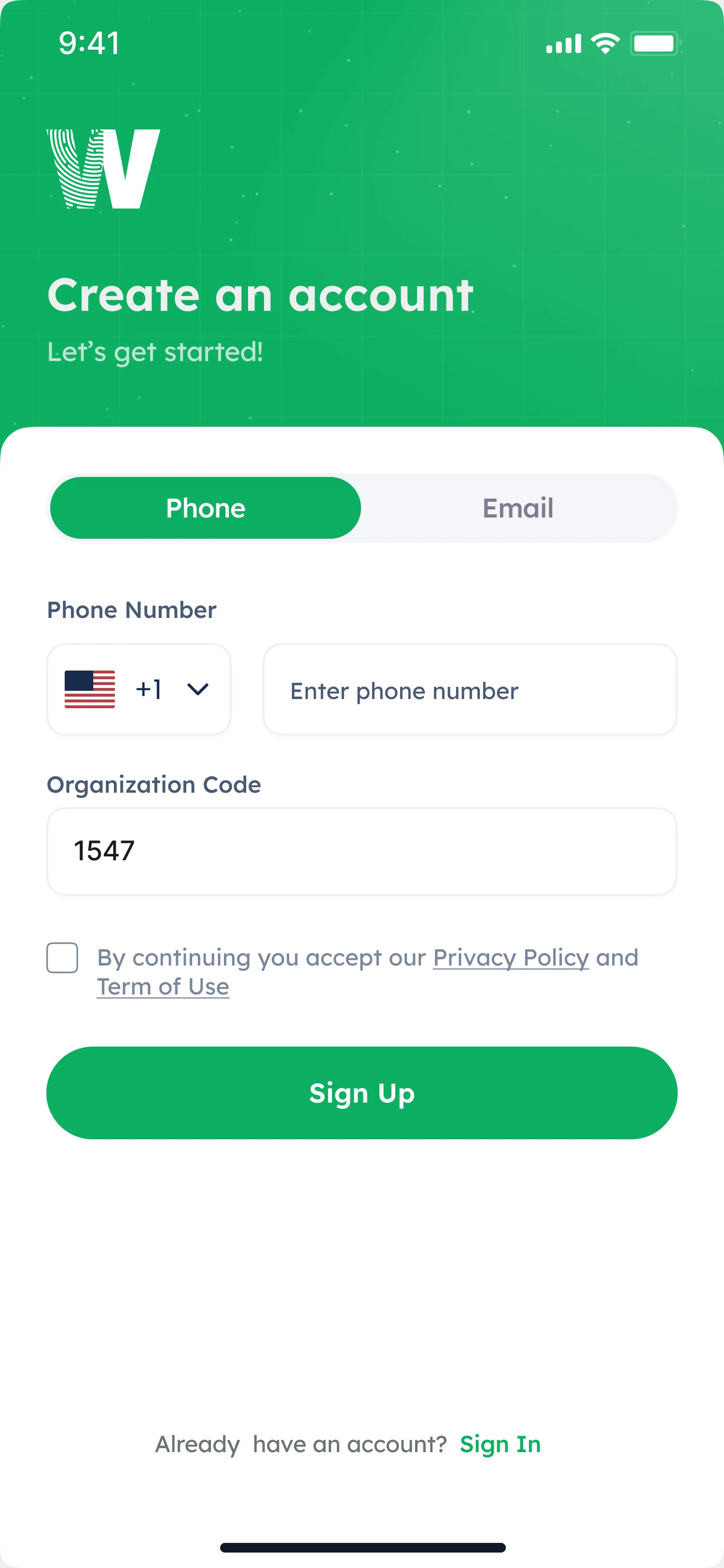 Wakkt Create an account with organization code