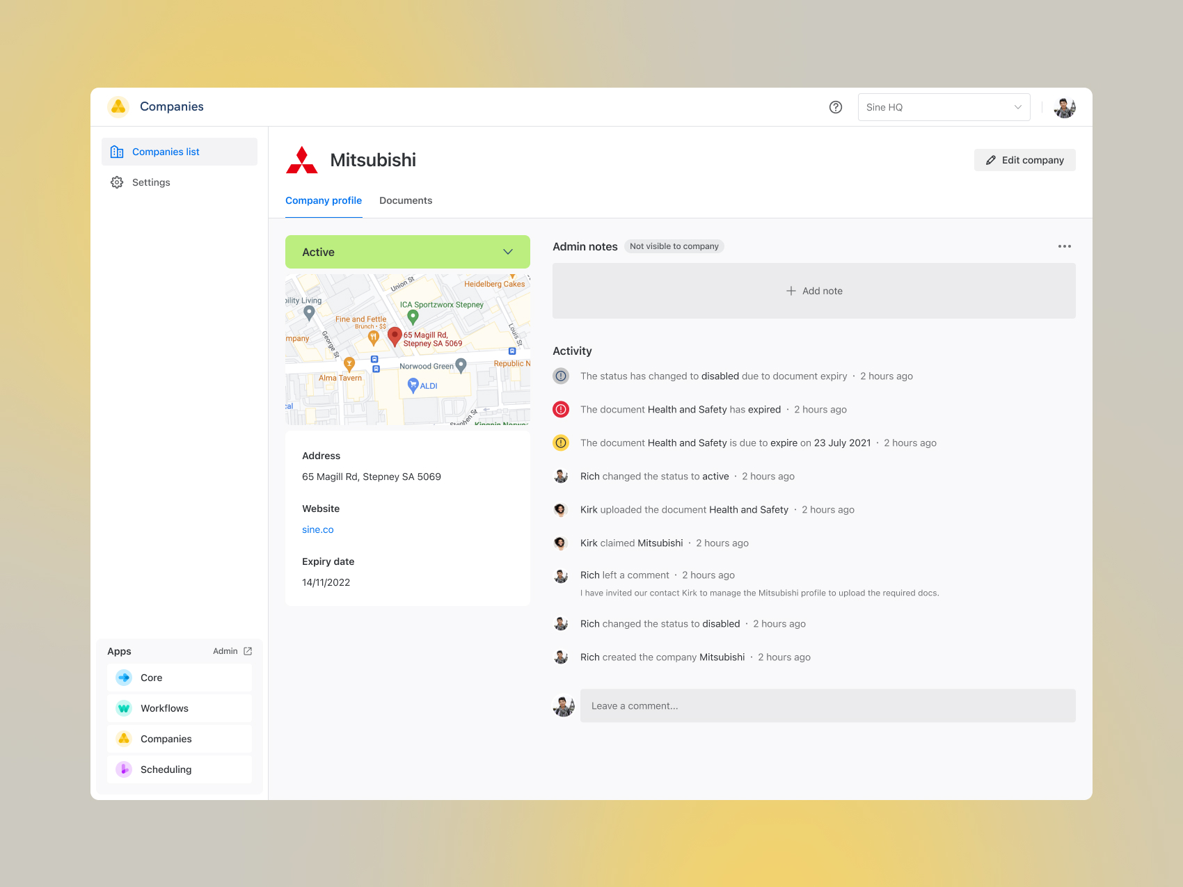 Companies dashboard thumbnail