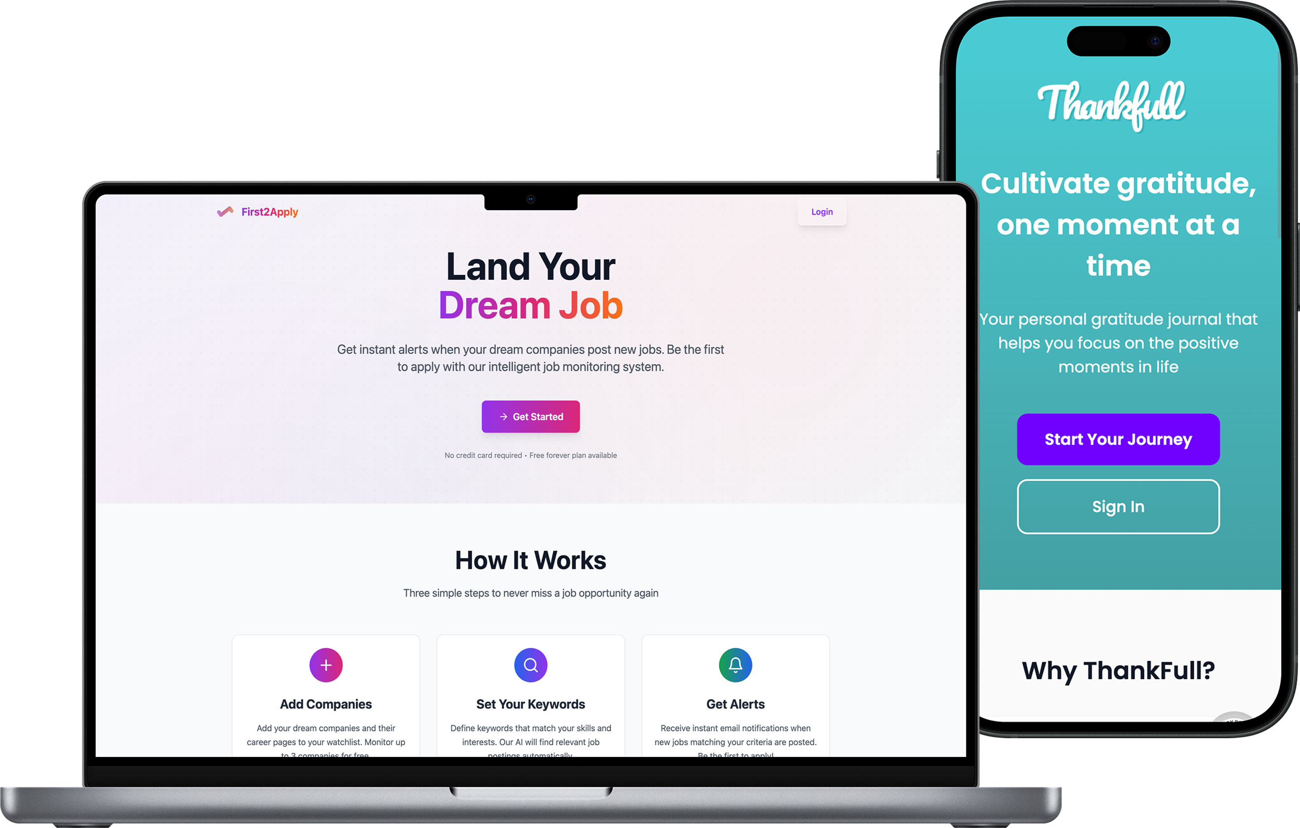 Combined mockups of vibe coded projects